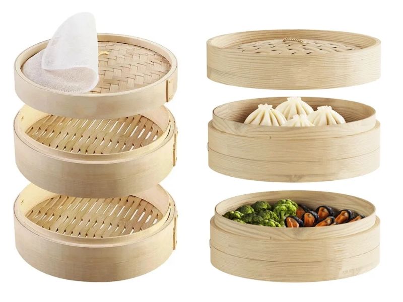 Customized Bamboo Steamer Basket factory
