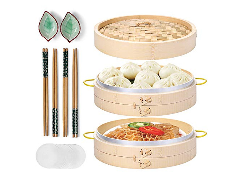 Bamnboo Kitchen 3 Layer Bamboo Steamer Basket