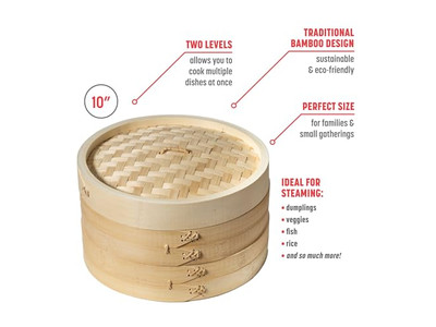 Dim Sum Cooking Chinese Bamboo Steamer Basket
