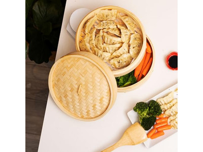 Dim Sum Cooking Chinese Bamboo Steamer Basket