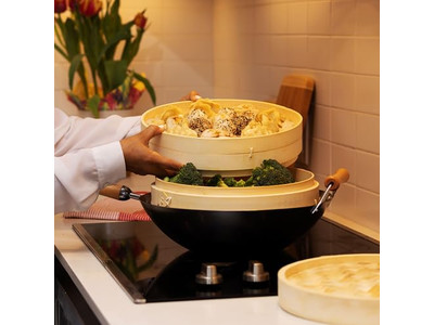 Dim Sum Cooking Chinese Bamboo Steamer Basket