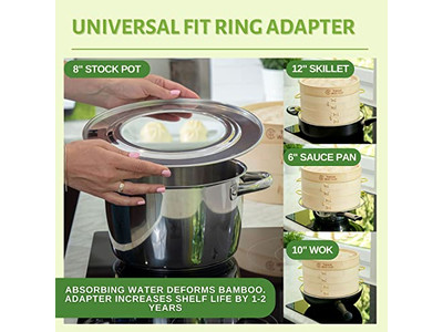 Folding Steaming 10 Inch Bamboo Steamer Basket