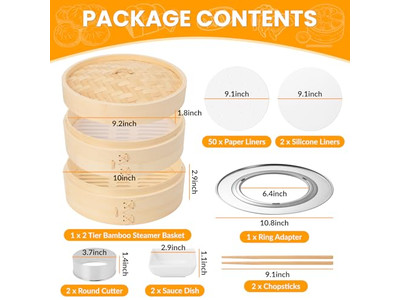 Gas Food Silicone Bamboo Steamer Basket