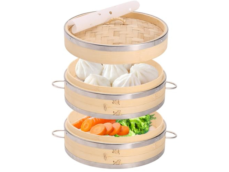 Gold Pot Rice Gas Seagrass Bamboo Steamer Basket
