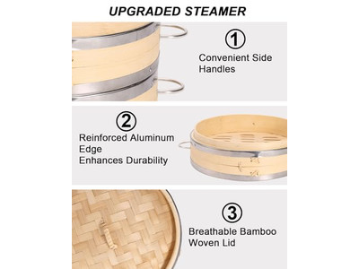 Gold Pot Rice Gas Seagrass Bamboo Steamer Basket