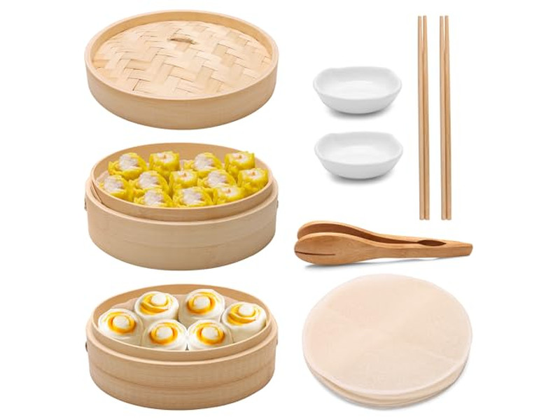 Machine Steamed Bun Pot Bamboo Steamer Basket