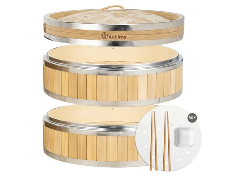 Pot Sets Cookware Bamboo Steamer Basket