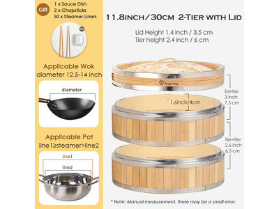 Pot Sets Cookware Bamboo Steamer Basket