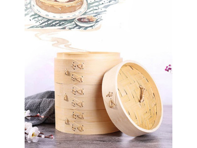 Products Steamers 3 Tier Bamboo Steamer Basket