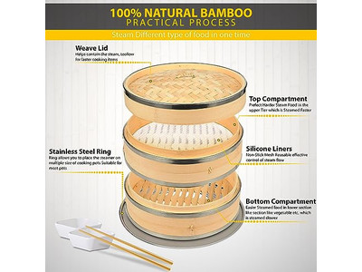 Steam Container Bamboo Steamer Basket