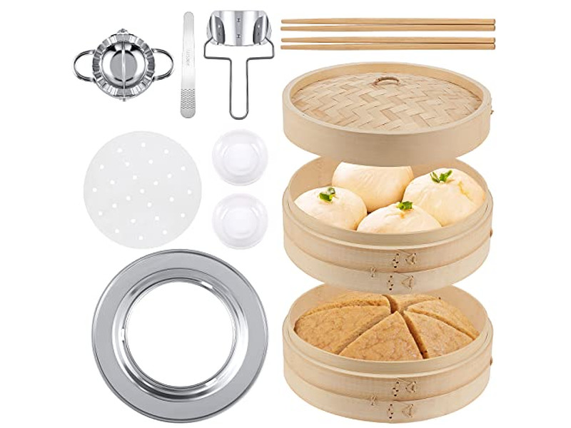 Steam Pots Sets Bamboo Steamer Basket