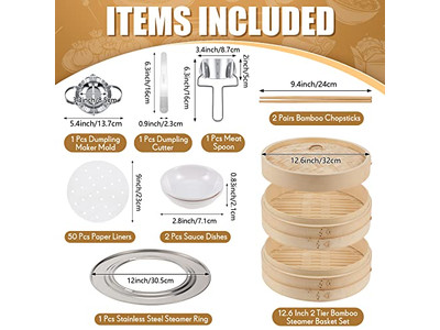 Steam Pots Sets Bamboo Steamer Basket