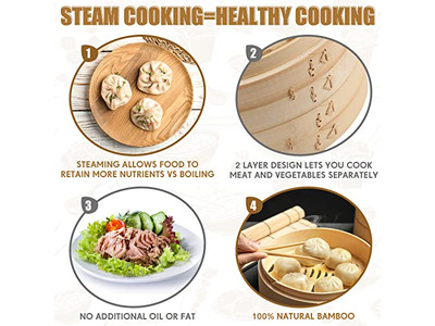 Steam Pots Sets Bamboo Steamer Basket