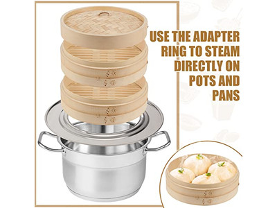 Steam Pots Sets Bamboo Steamer Basket