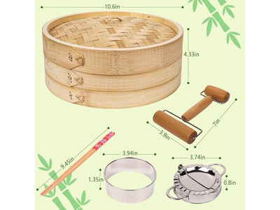 Streamer Dim Sum Bambu 10 Bamboo Steamer Basket