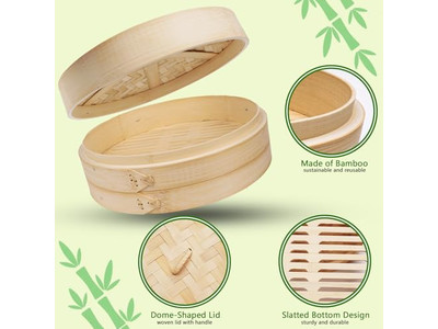 Streamer Dim Sum Bambu 10 Bamboo Steamer Basket