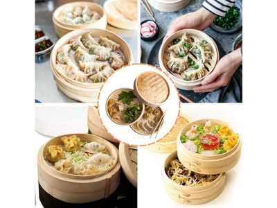 Wood Set Bun Food 8 Dumpling Bamboo Steamer Basket